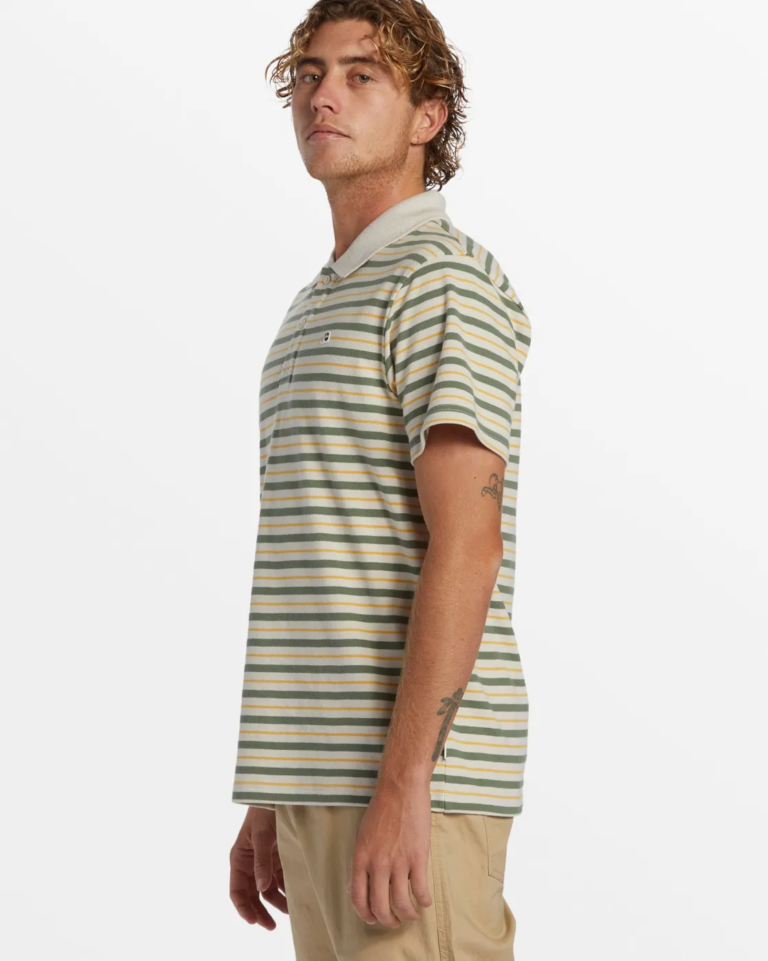 Quiksilver Tees>DNA Polo Crew Neck Top SILVERBIRCHDNAPOLO