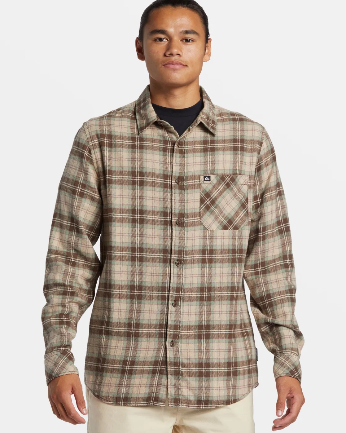 Quiksilver Shirts & Polos | Under $100>Ensign Classic Long Sleeve Flannel Shirt DARKBROWNENSIGNCLASSICFLAN