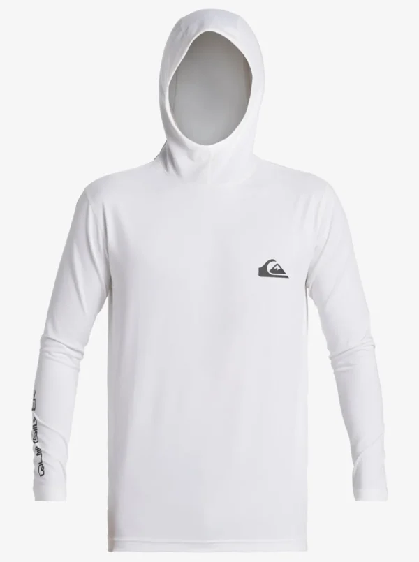 Quiksilver Rashguards>Everyday Hood Hooded Surf Tee WHITE
