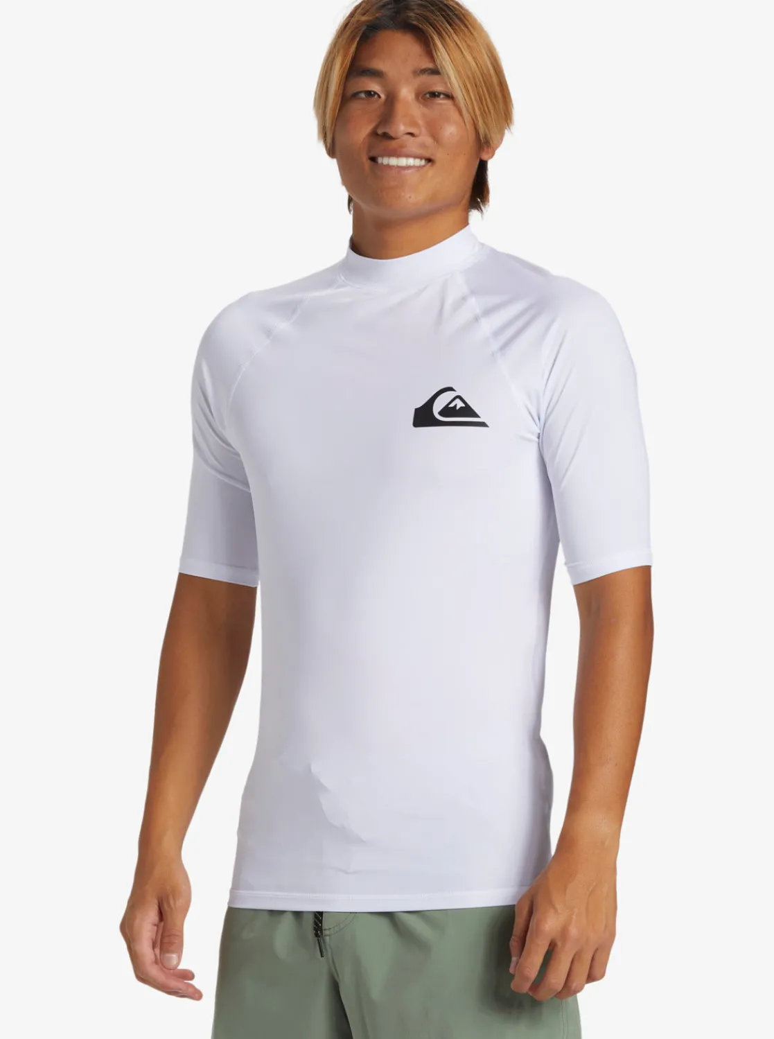 Quiksilver Rashguards>Everyday UPF 50 Short Sleeve Rashguard WHITE