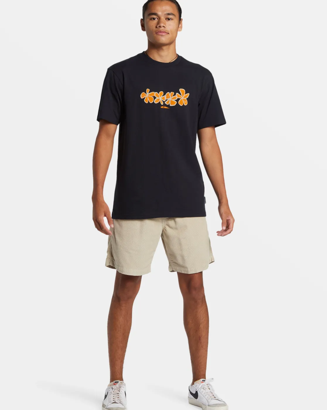 Quiksilver Tees>Four Flowers T-Shirt BLACK