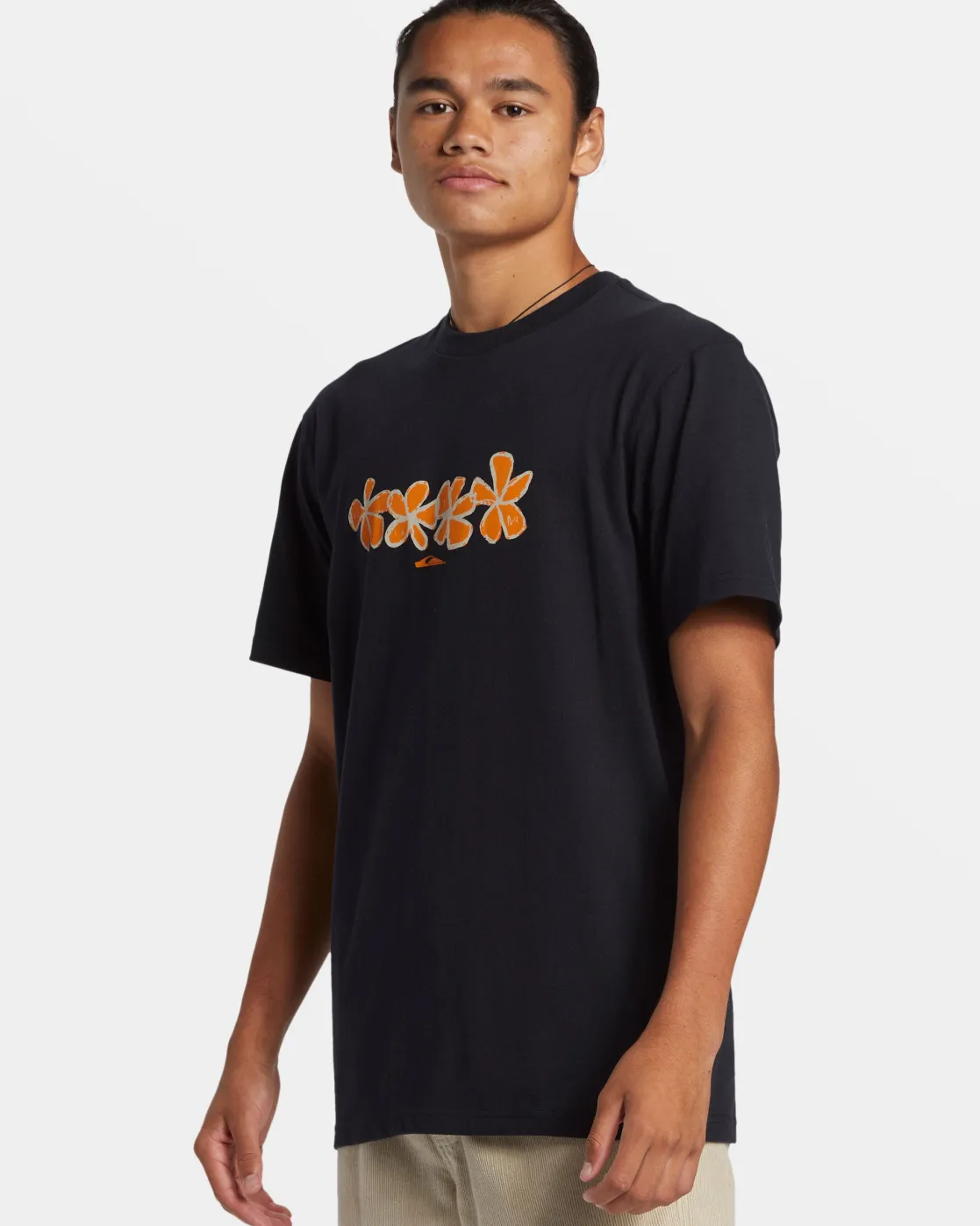Quiksilver Tees>Four Flowers T-Shirt BLACK