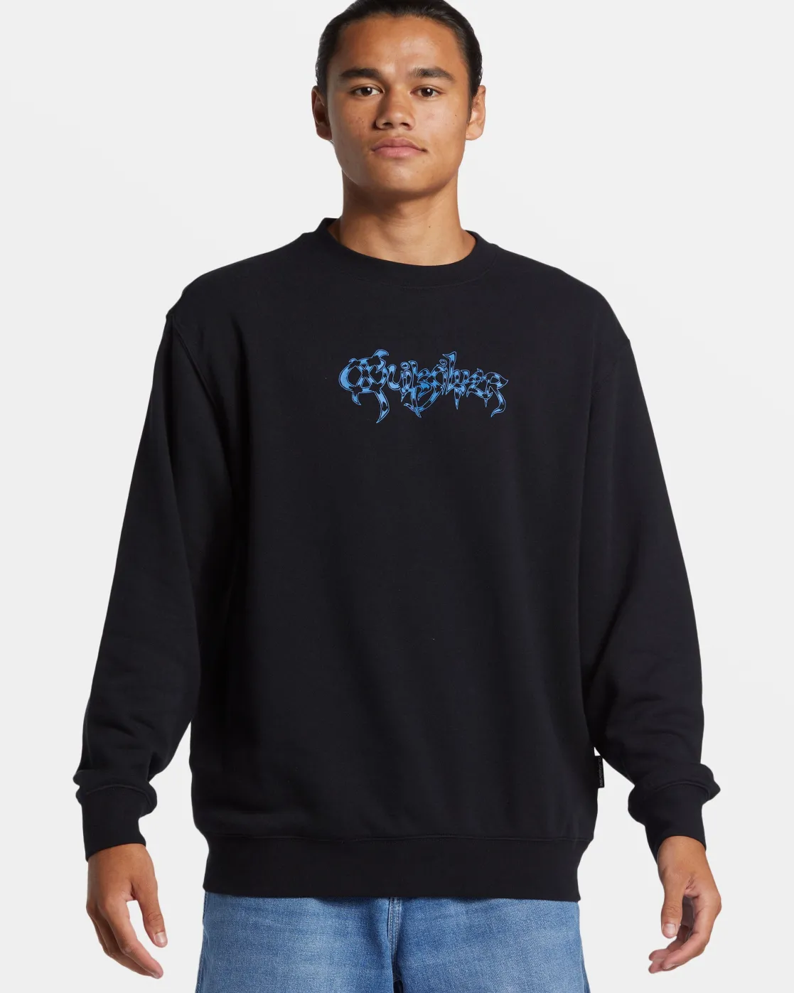 Quiksilver Sweatshirts & Hoodies | Under $100>Graphic Crewneck Sweatshirt BLACK