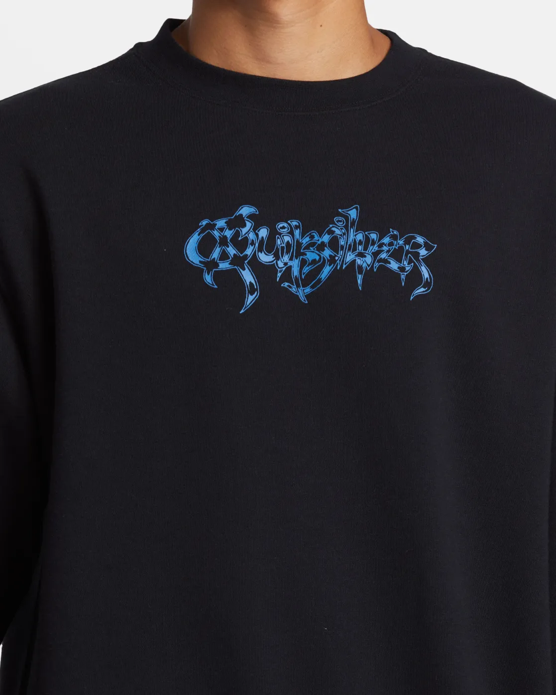 Quiksilver Sweatshirts & Hoodies | Under $100>Graphic Crewneck Sweatshirt BLACK