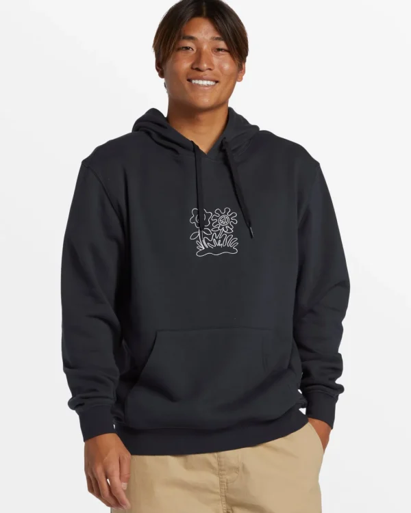 Quiksilver Sweatshirts & Hoodies>Graphic Mix Hoodie BLACK