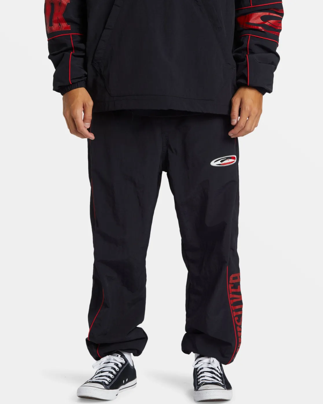 Quiksilver Pants | Under $100>Griff Elastic Waist Track Pants BLACK