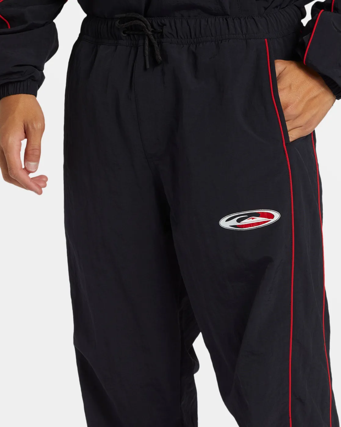 Quiksilver Pants | Under $100>Griff Elastic Waist Track Pants BLACK