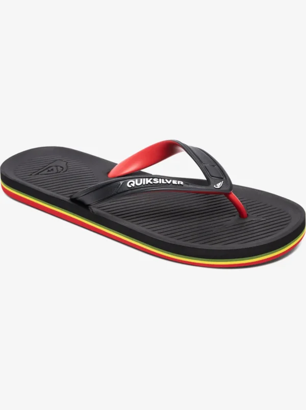 Quiksilver Sandals>Haleiwa Flip-Flops BLACK/RED/GREEN