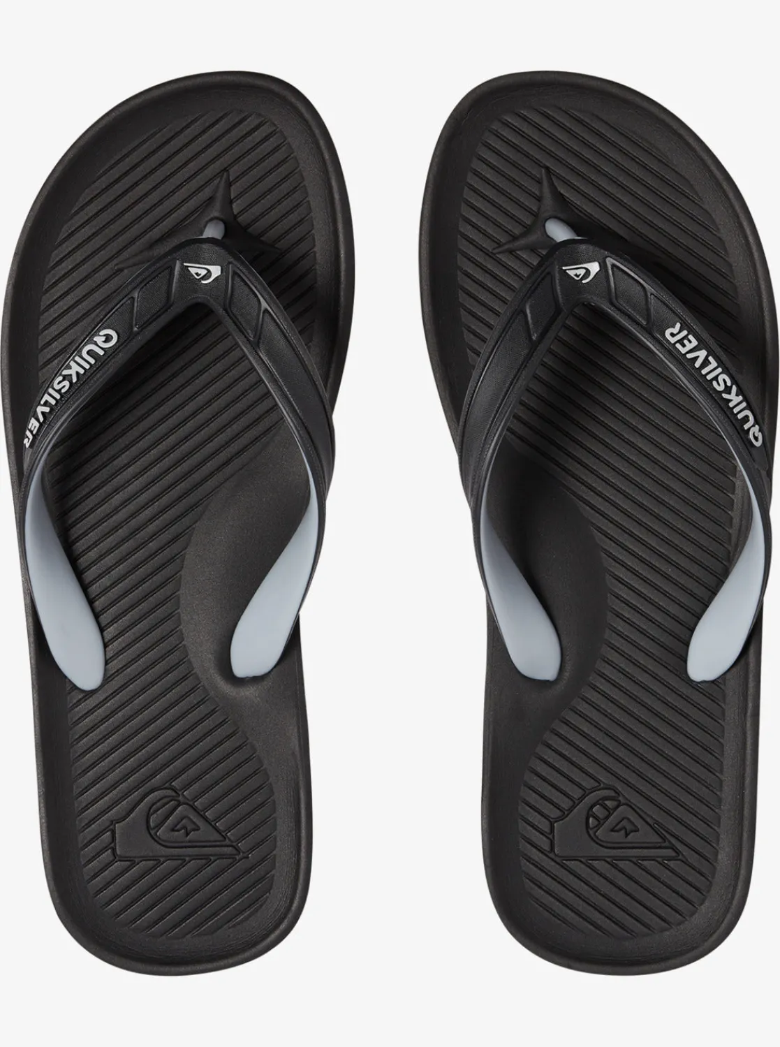 Quiksilver Sandals>Haleiwa Flip-Flops BLACK/GREY/BLACK