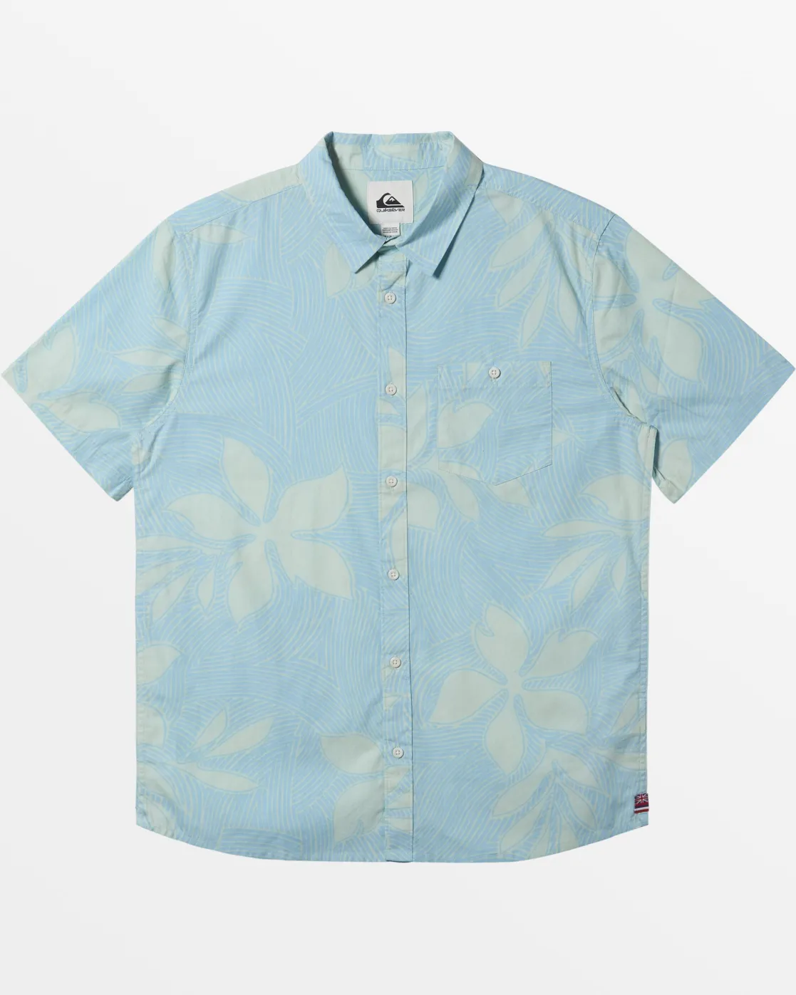 Quiksilver Shirts & Polos>Hawaii Carved Paddle Short Sleeve Shirt - BLUEBELL