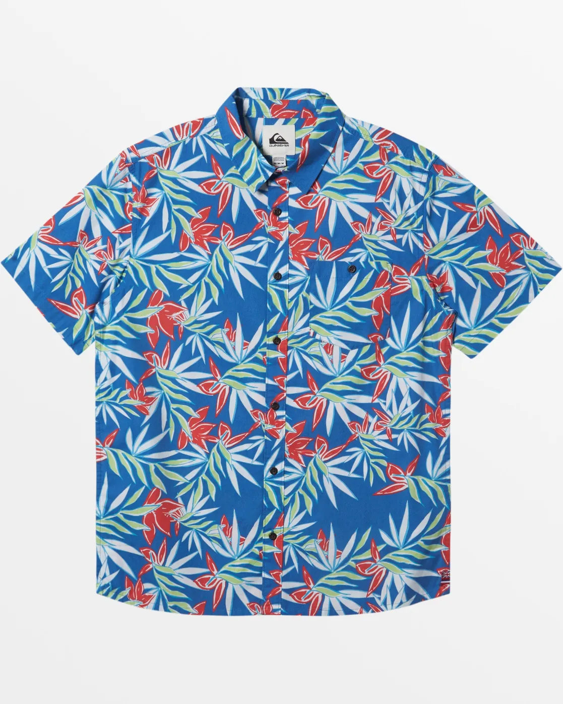 Quiksilver Shirts & Polos>Hawaii Feelin Floral Short Sleeve Shirt - STARSAPPHIRE