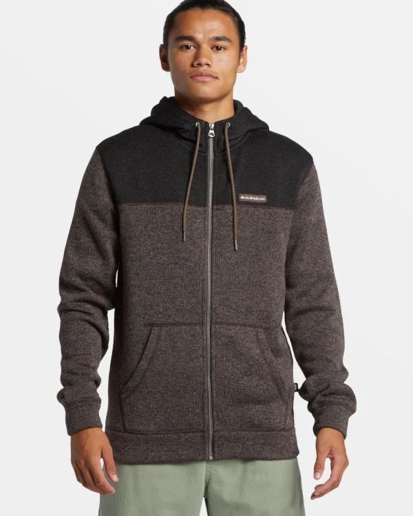 Quiksilver Sweatshirts & Hoodies | Under $100>Keller Block Zip Hoodie CANTEENHEATHER