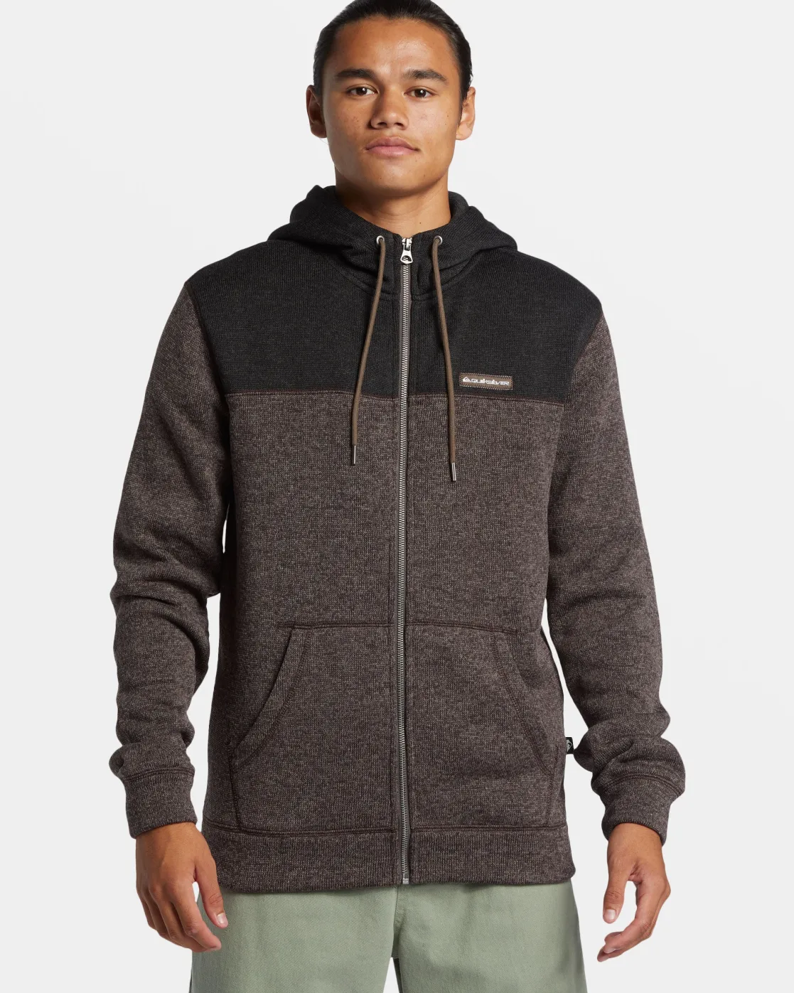 Quiksilver Sweatshirts & Hoodies | Under $100>Keller Block Zip Hoodie CANTEENHEATHER
