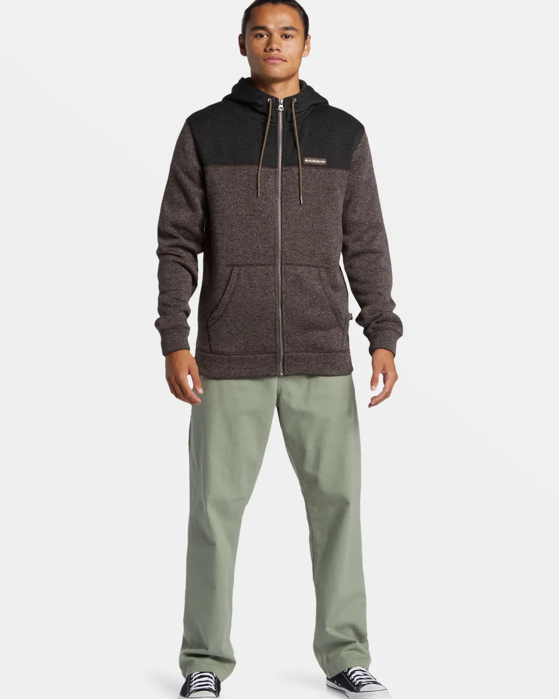 Quiksilver Sweatshirts & Hoodies | Under $100>Keller Block Zip Hoodie CANTEENHEATHER
