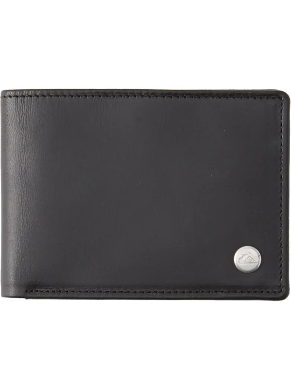 Quiksilver Wallets | Under $50>Mac Tri-Fold Leather Wallet - BLACK