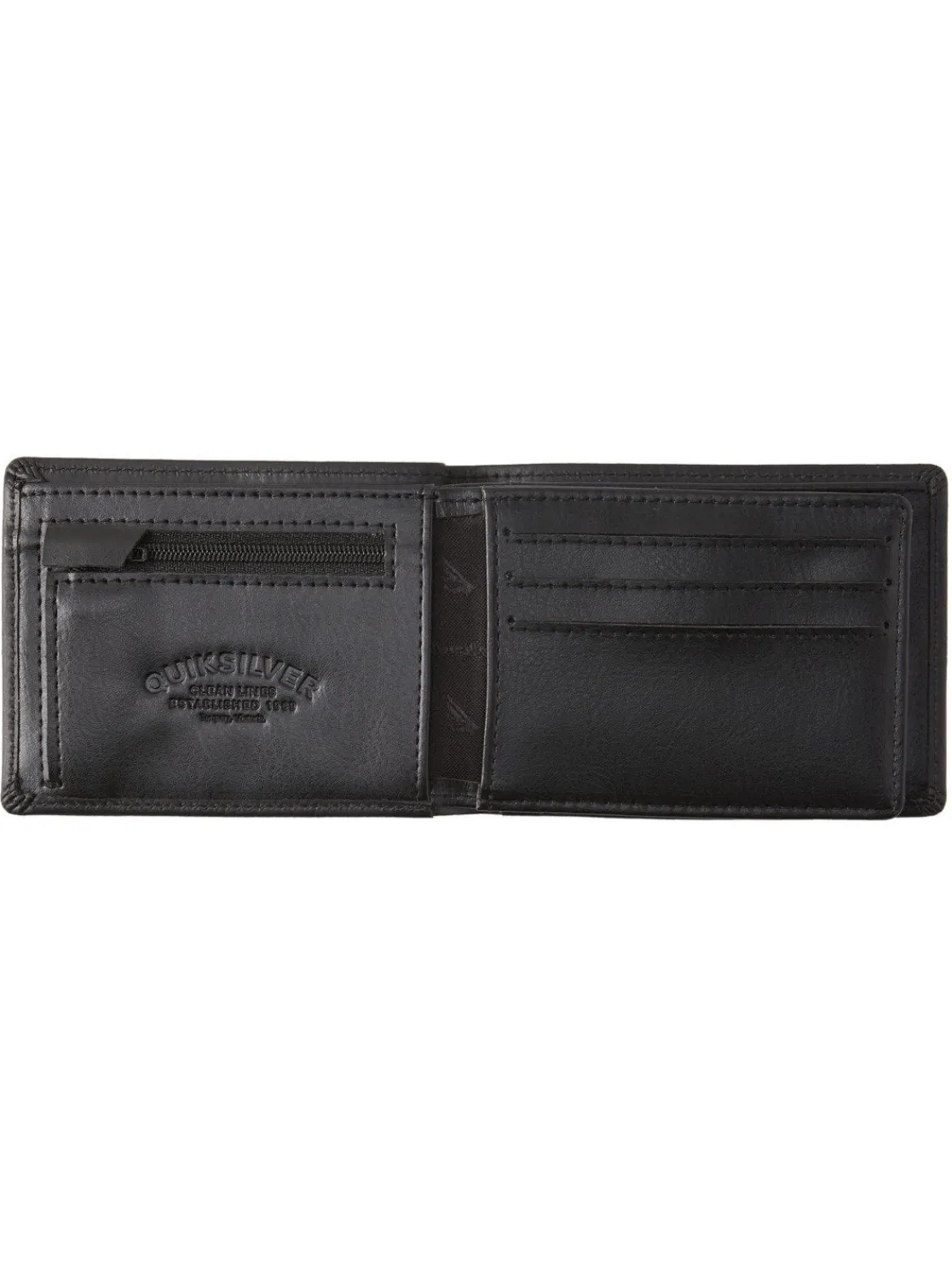 Quiksilver Wallets | Under $50>Mac Tri-Fold Leather Wallet - BLACK