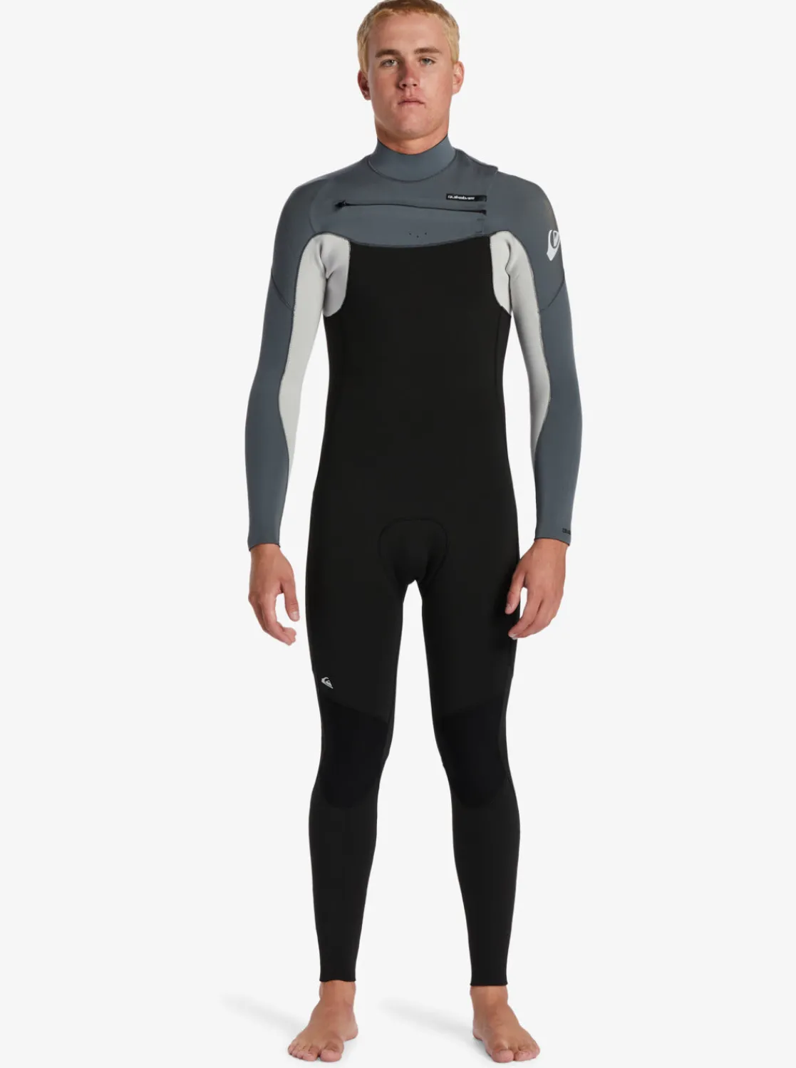 Quiksilver Wetsuits>3/2mm Everyday Sessions Chest Zip Wetsuit BLACK/ASH