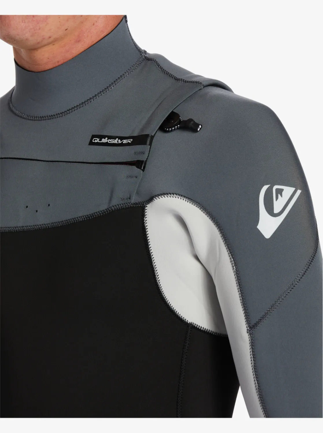 Quiksilver Wetsuits>3/2mm Everyday Sessions Chest Zip Wetsuit BLACK/ASH