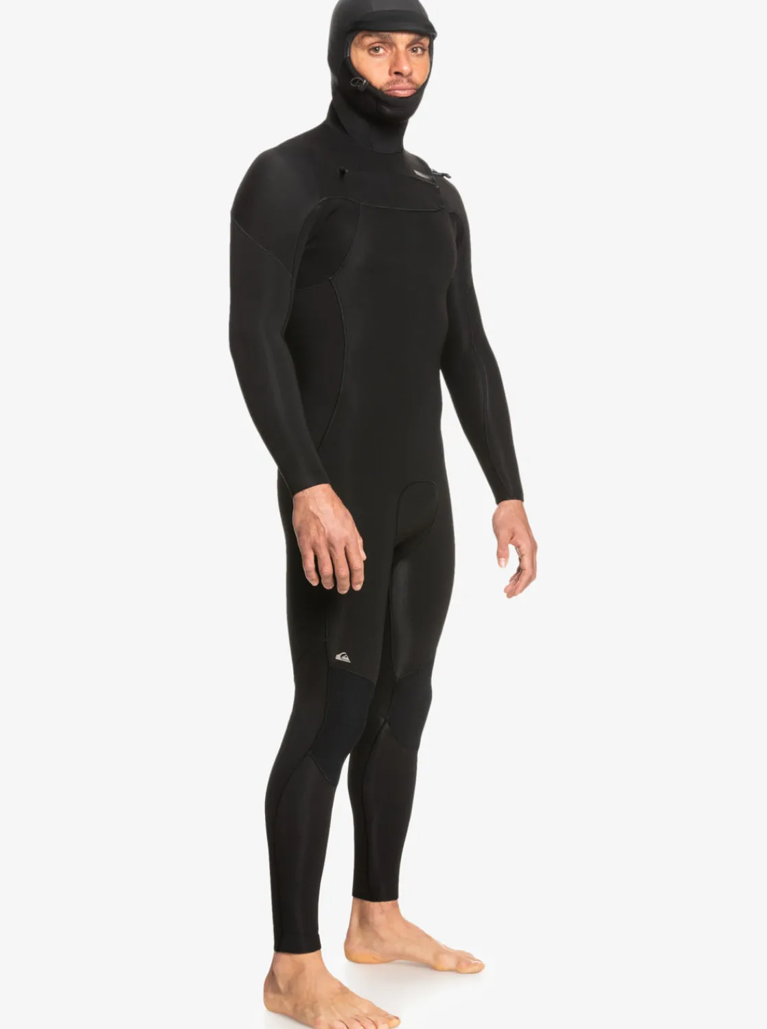 Quiksilver Wetsuits>4/3mm Everyday Sessions Hooded Chest Zip Wetsuit BLACK