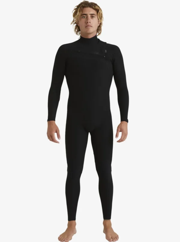 Quiksilver Wetsuits>4/3mm Highline Chest Zip Wetsuit BLACK