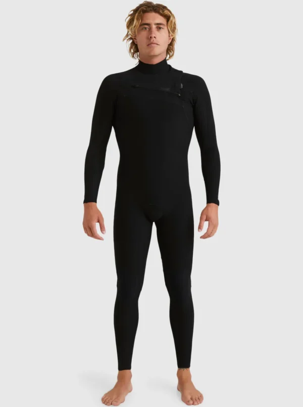 Quiksilver Wetsuits>3/2mm Highline Chest Zip Wetsuit BLACK