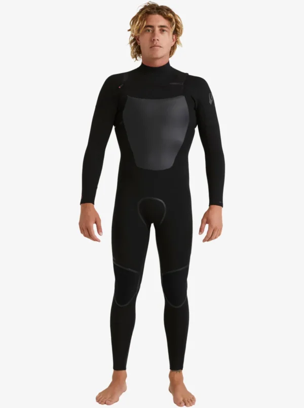 Quiksilver Wetsuits>4/3mm Marathon Sessions Chest Zip Wetsuit BLACK