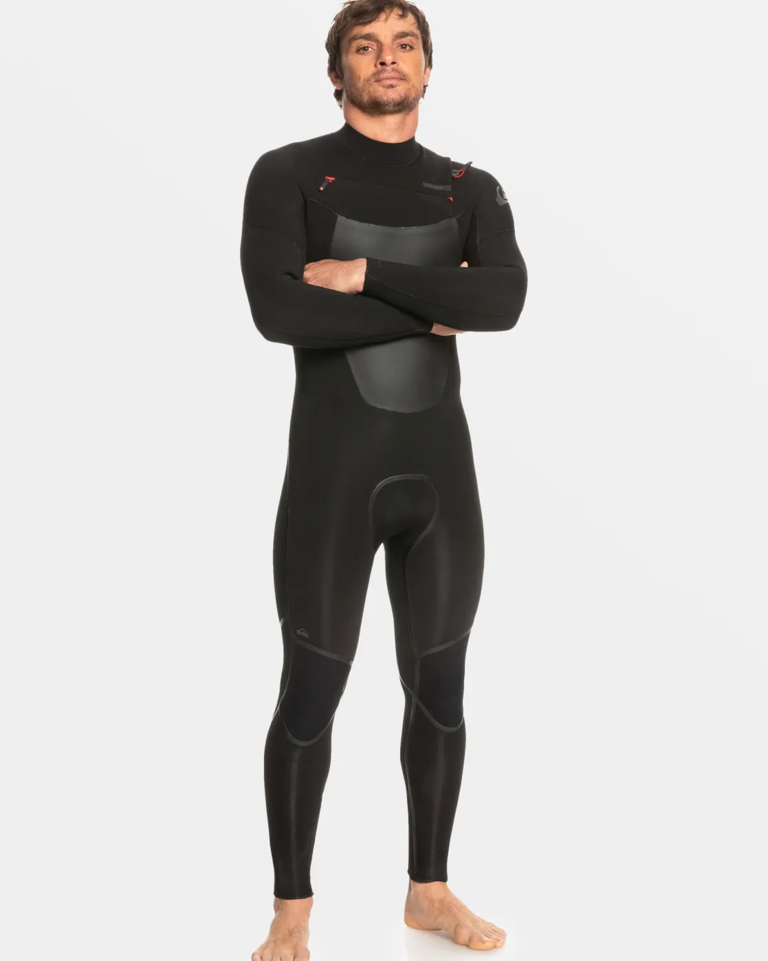 Quiksilver Wetsuits>5/4/3mm Marathon Sessions Chest Zip Wetsuit BLACK