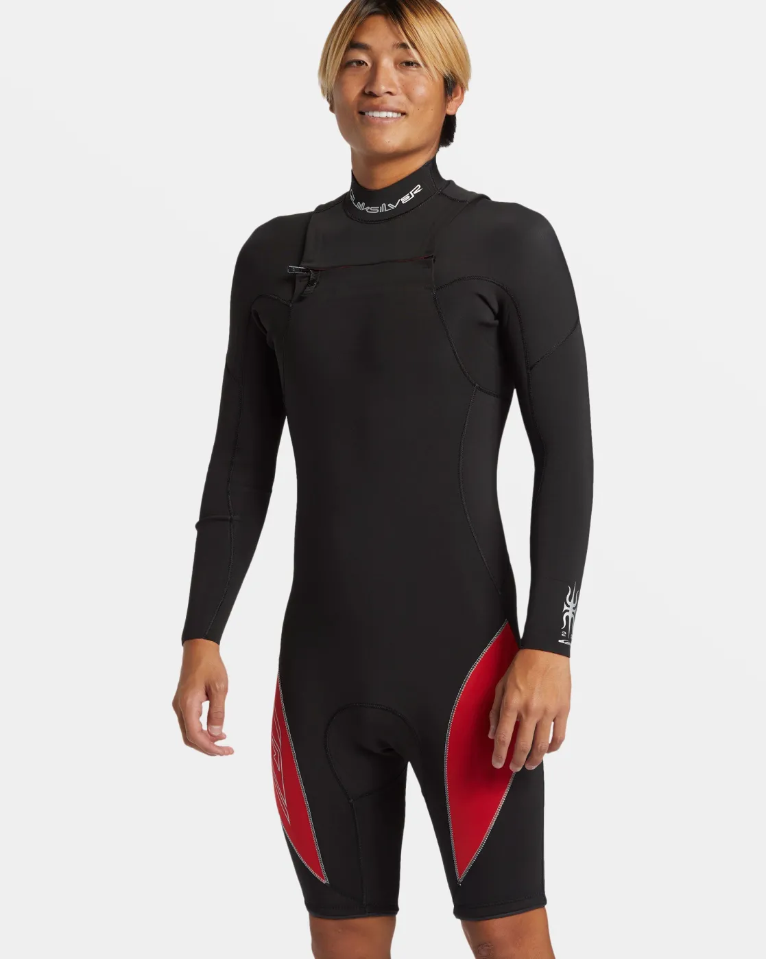 Quiksilver Wetsuits>2/2mm Mercury Chest Zip Long Sleeve Springsuit HIGHRISKRED