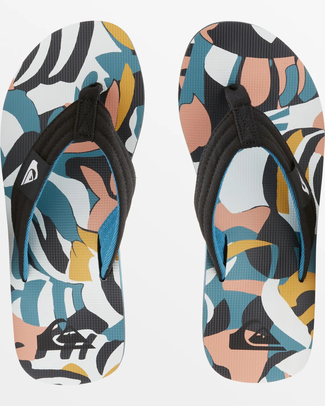 Quiksilver Sandals>Molokai Layback Sandals WHITE/BLACK/BLUE