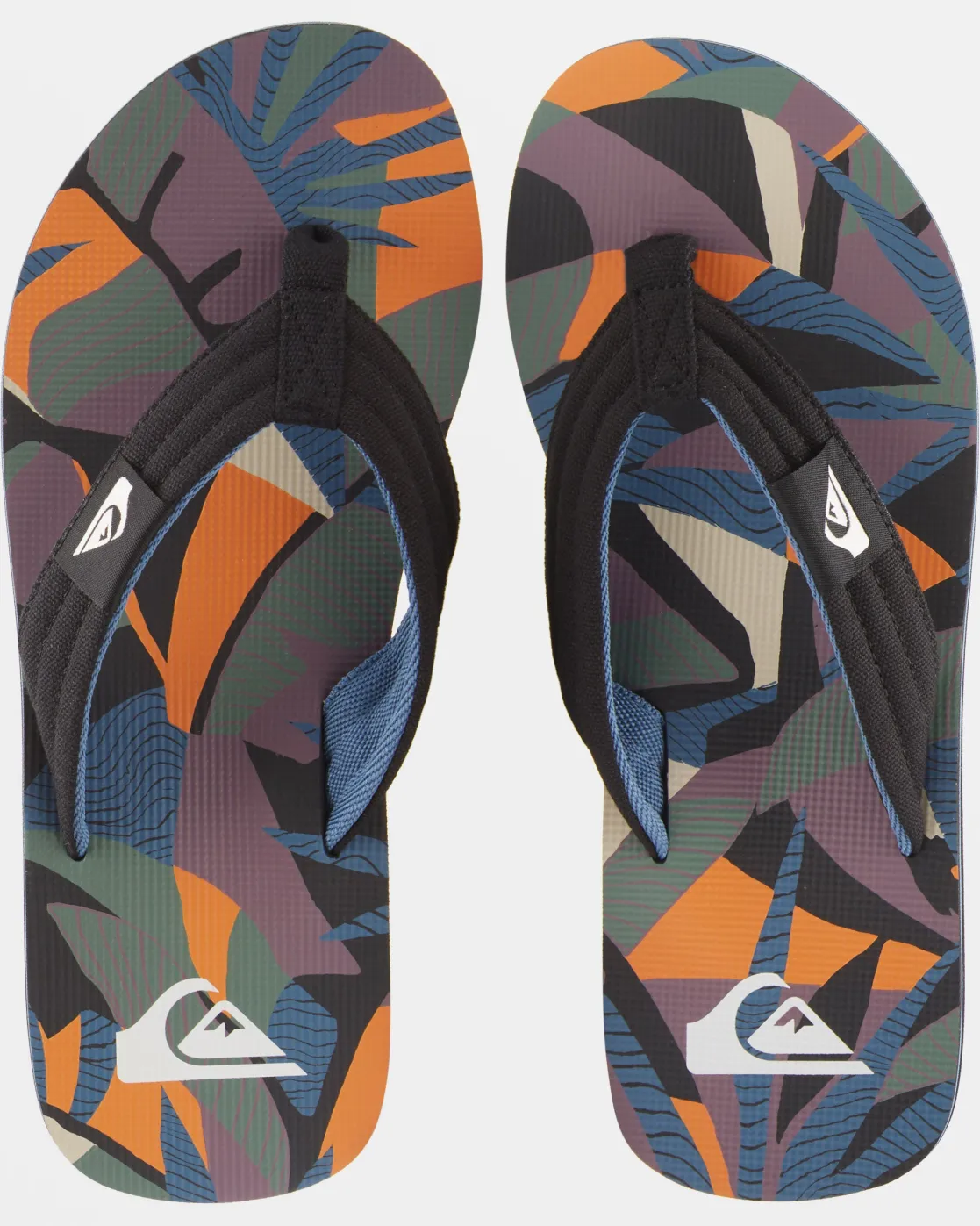 Quiksilver Sandals>Molokai Layback Sandals BLACK/ORANGE/BLUE