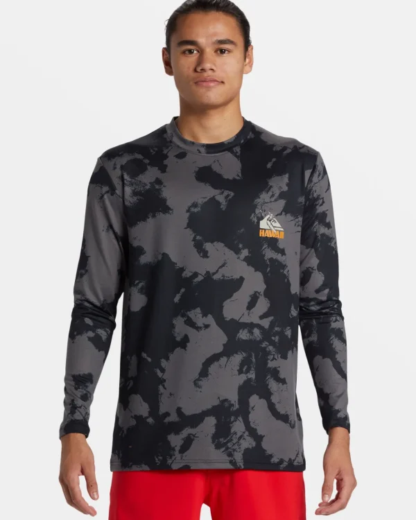 Quiksilver Rashguards>Petroglyph Long Sleeve Surf Tee HITIEDYE-BLACK