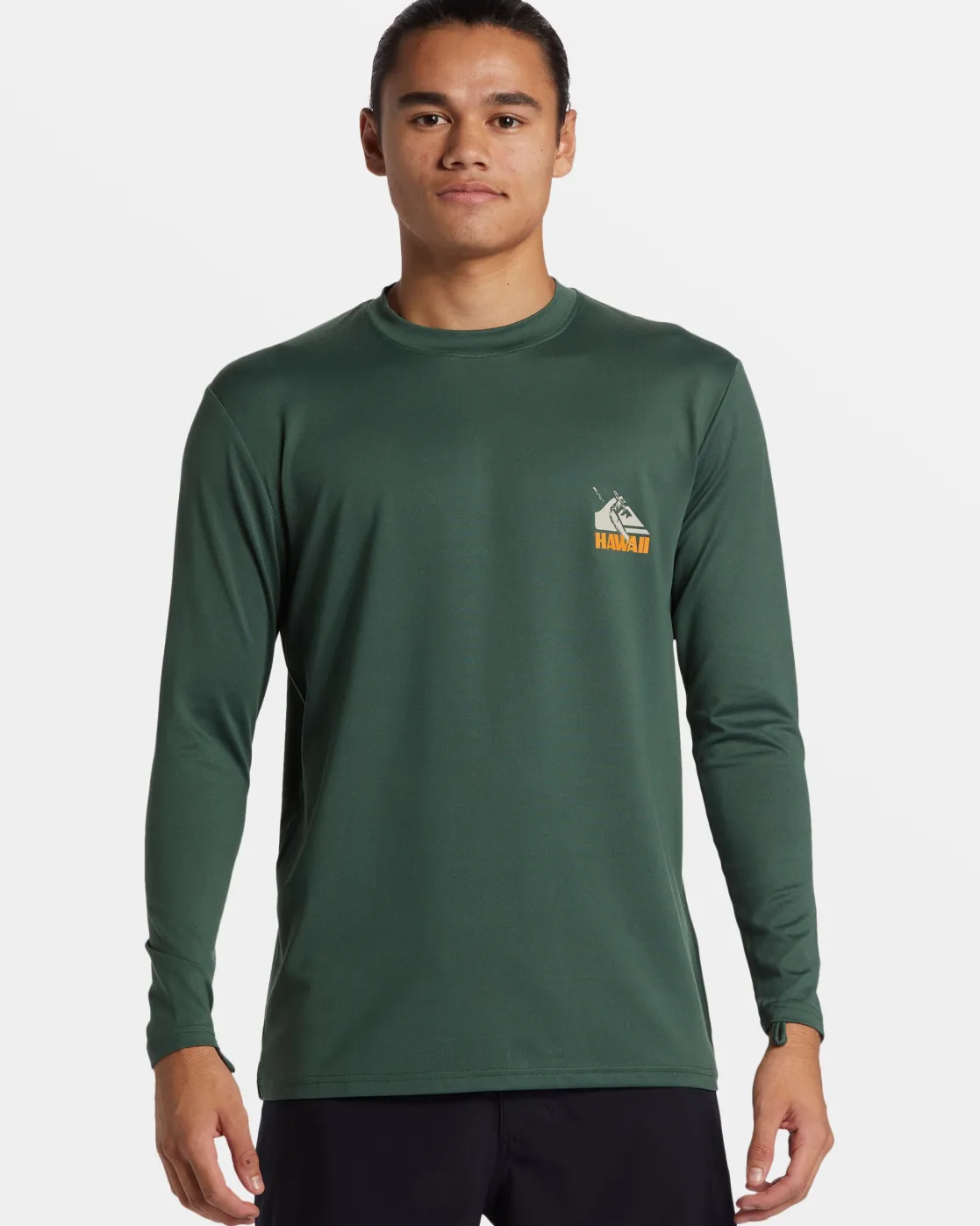 Quiksilver Rashguards>Petroglyph Long Sleeve Surf Tee FOREST