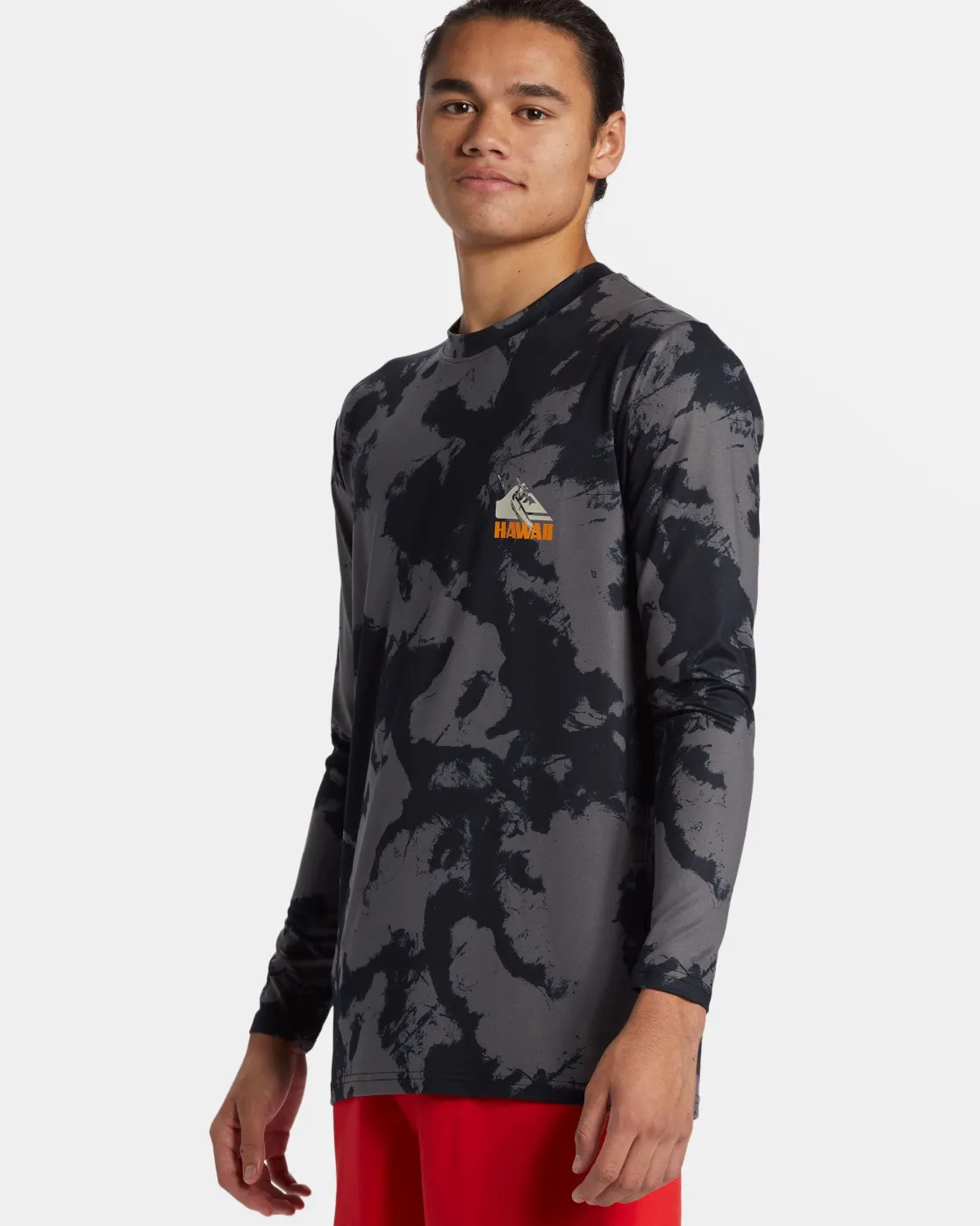 Quiksilver Rashguards>Petroglyph Long Sleeve Surf Tee HITIEDYE-BLACK