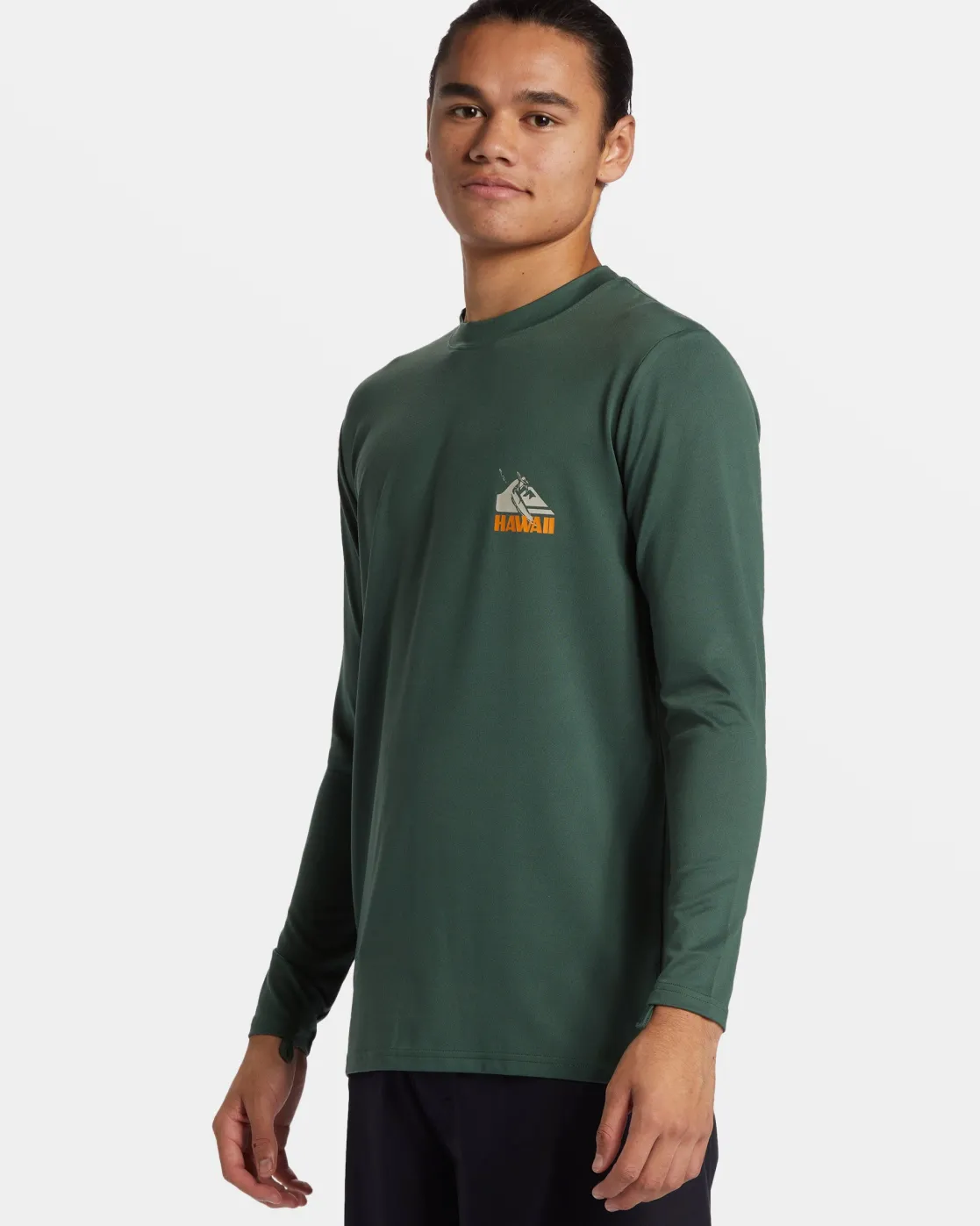Quiksilver Rashguards>Petroglyph Long Sleeve Surf Tee FOREST