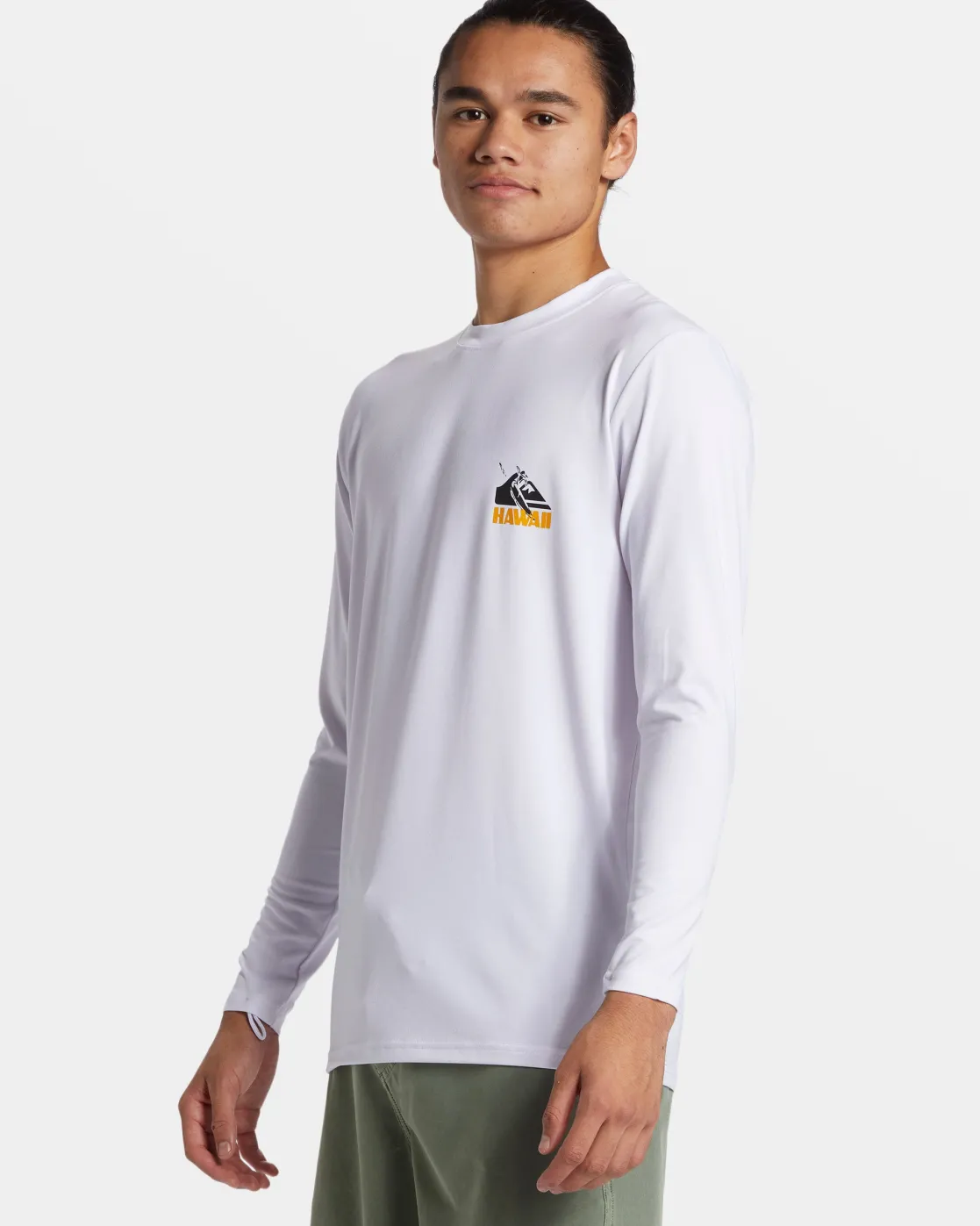 Quiksilver Rashguards>Petroglyph Long Sleeve Surf Tee WHITE