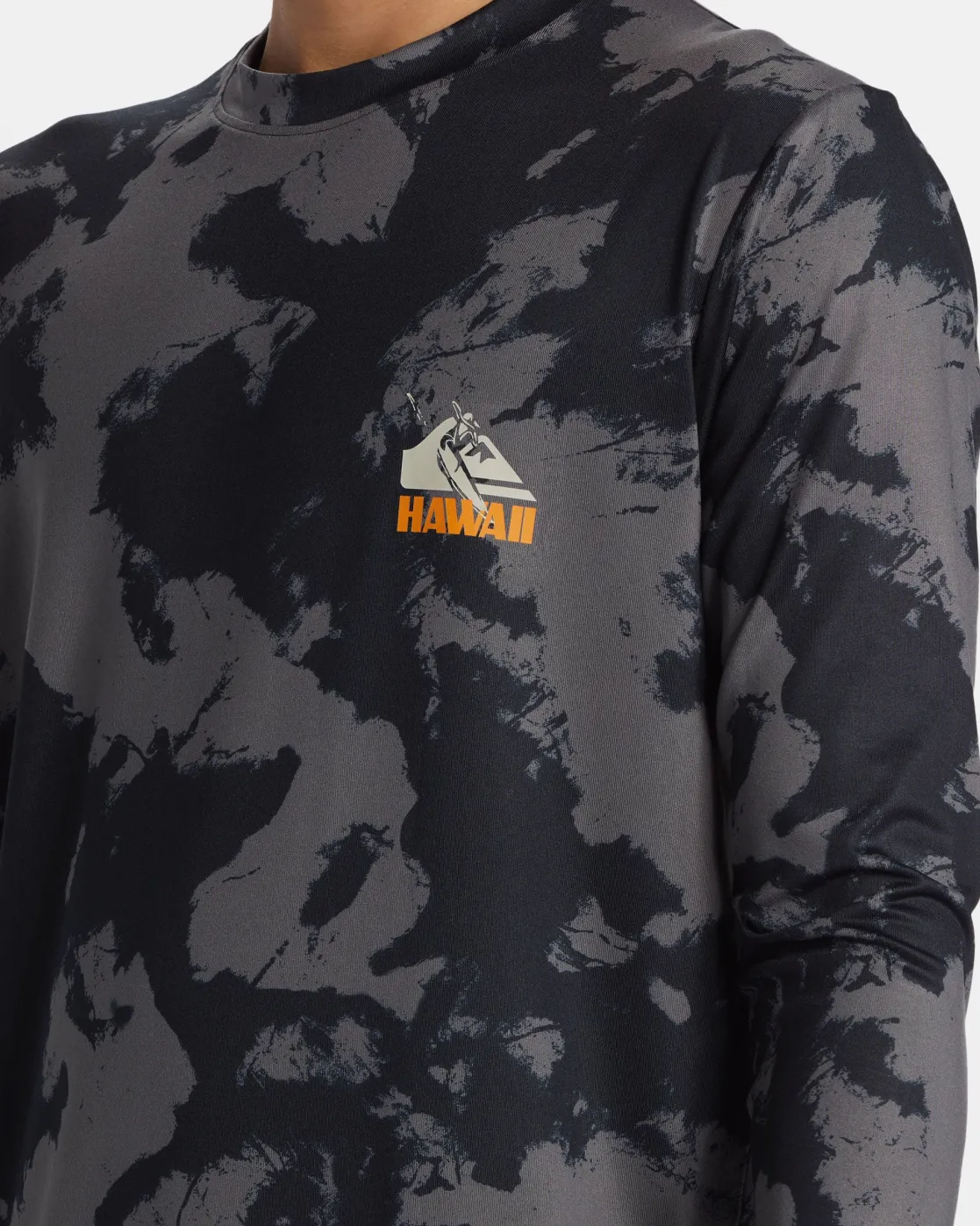 Quiksilver Rashguards>Petroglyph Long Sleeve Surf Tee HITIEDYE-BLACK
