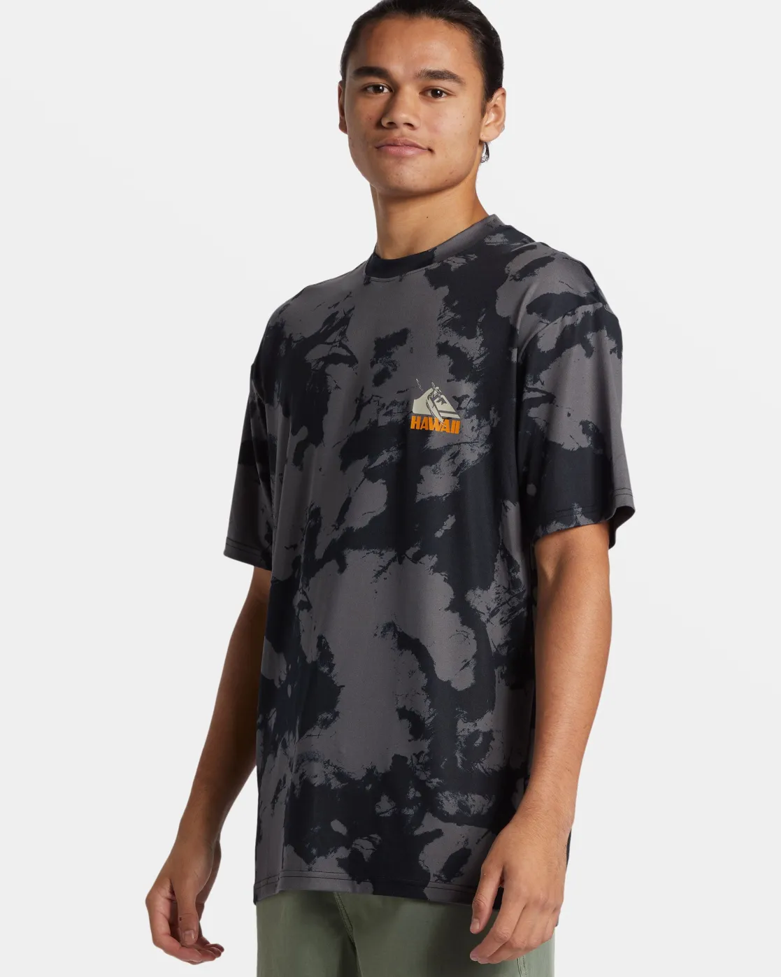 Quiksilver Rashguards>Petroglyph Short Sleeve Surf Tee HITIEDYE-BLACK