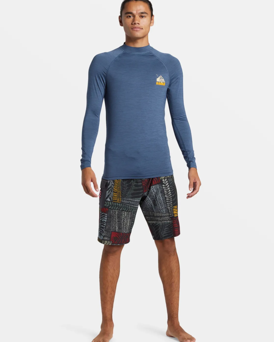 Quiksilver Rashguards>Petroglyph UPF 50 Long Sleeve Rashguard VINTAGEINDIGOHEATHER