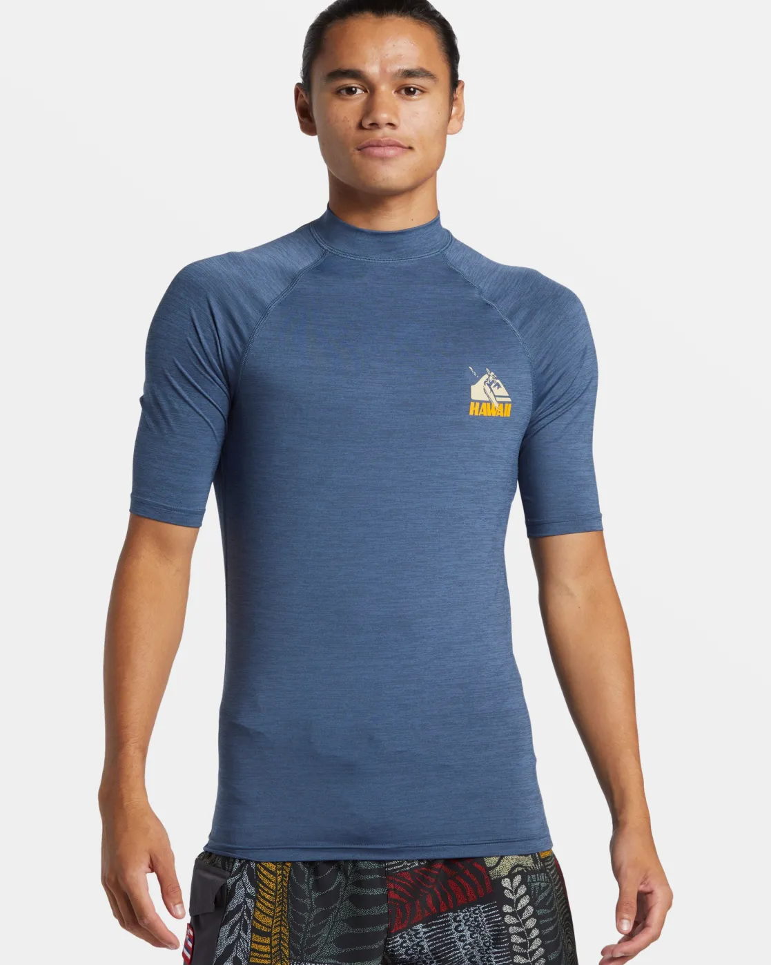 Quiksilver Rashguards>Petroglyph UPF 50 Short Sleeve Rashguard VINTAGEINDIGOHEATHER
