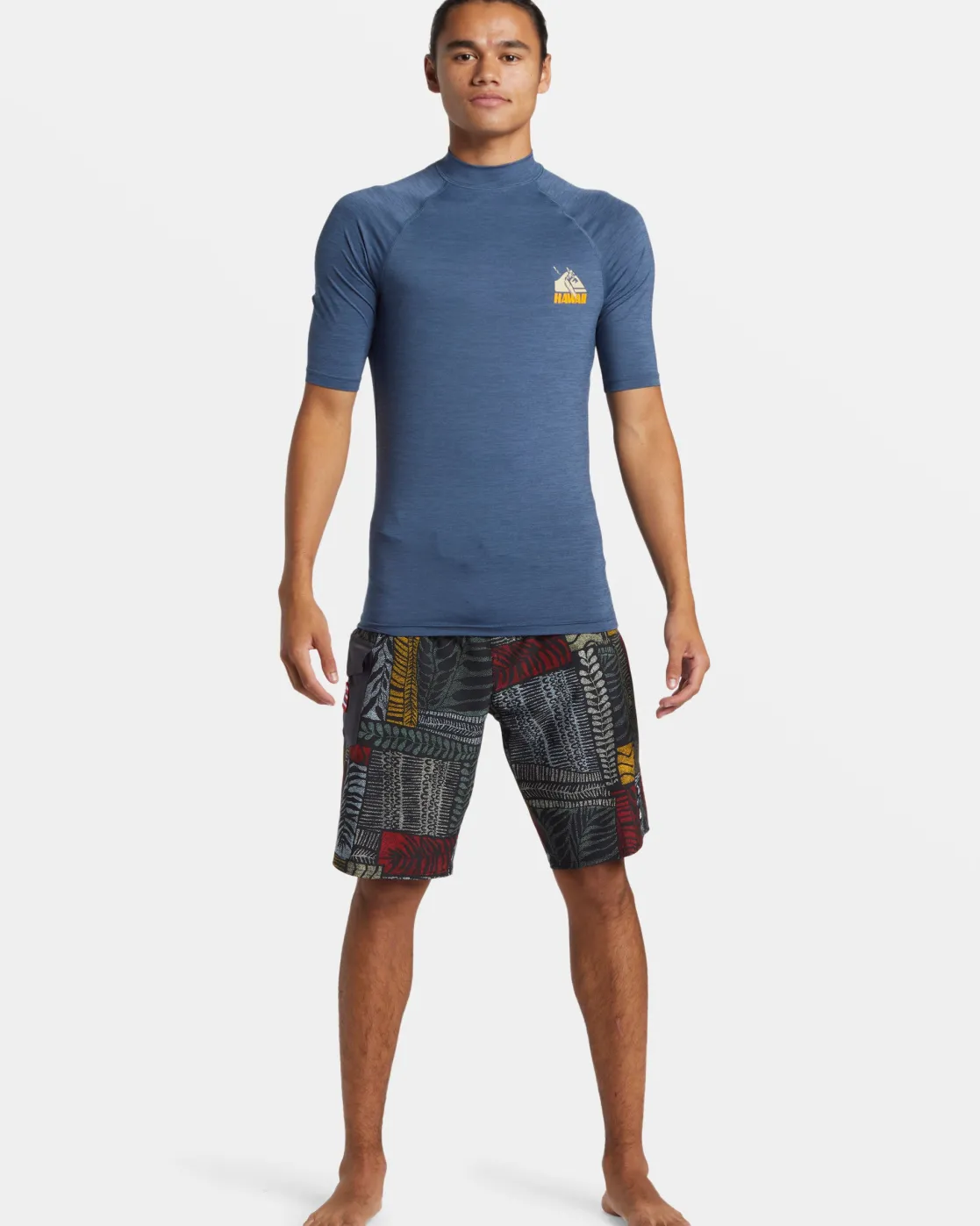 Quiksilver Rashguards>Petroglyph UPF 50 Short Sleeve Rashguard VINTAGEINDIGOHEATHER