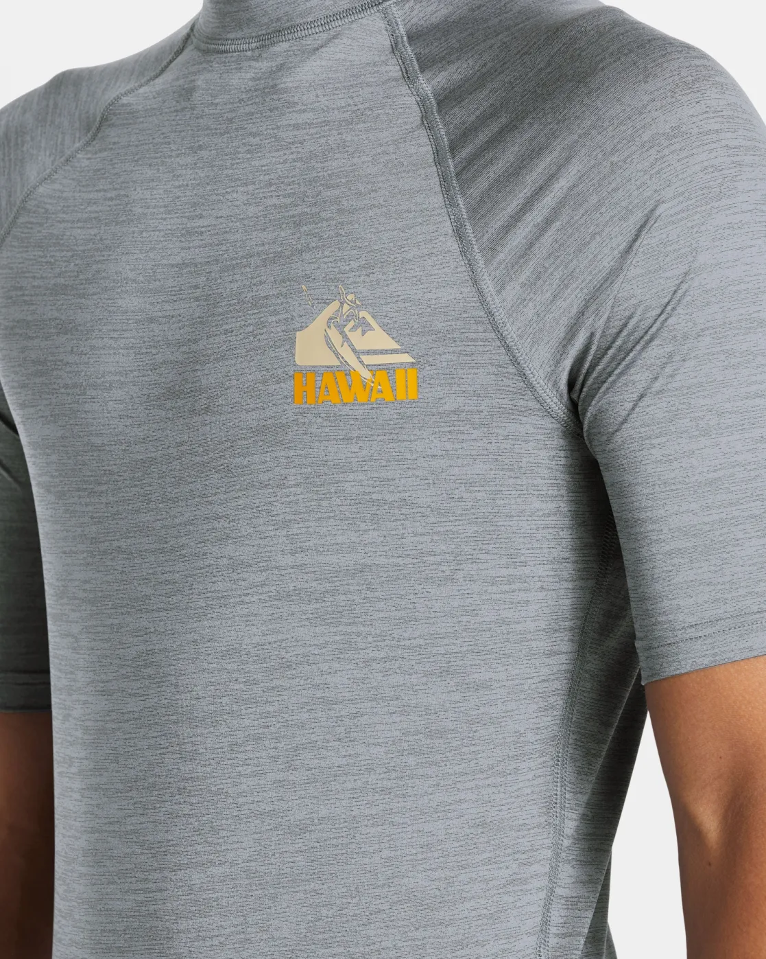 Quiksilver Rashguards>Petroglyph UPF50 Short Sleeve Rashguard QUARRYHEATHER