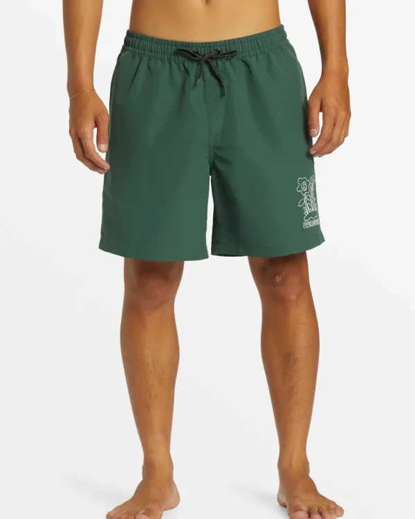 Quiksilver Boardshorts | Boardshorts>Remade Mix 17" Swim Trunks FOREST