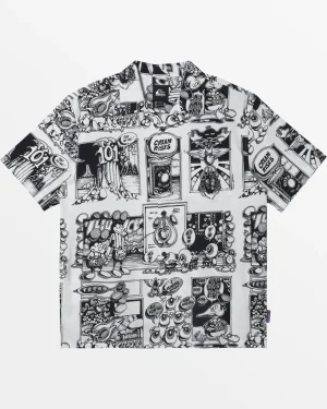 Quiksilver Shirts & Polos>Rick Griffin Comix Short Sleeve Shirt BLACKRICKGRIFFINCOMIXSS