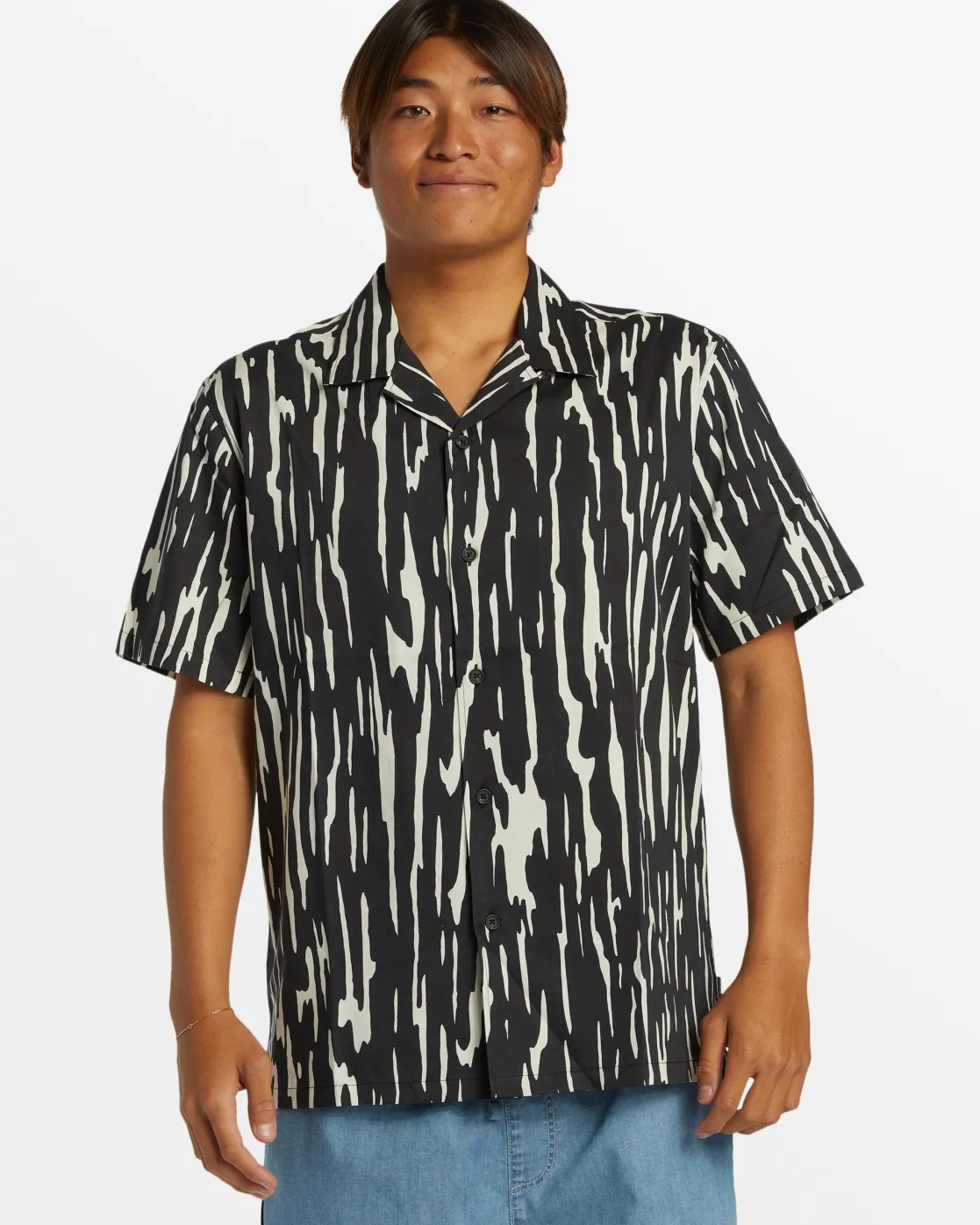 Quiksilver Shirts & Polos>Ripples DNA Island Short Sleeve Shirt BLACKRIPPLESDNASS