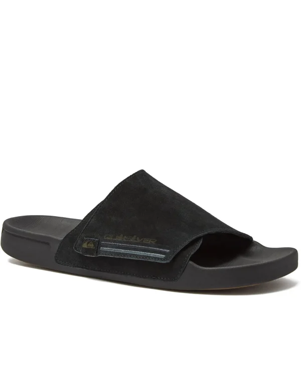 Quiksilver Sandals>Rivi Suede Slide Sandals BLACK1