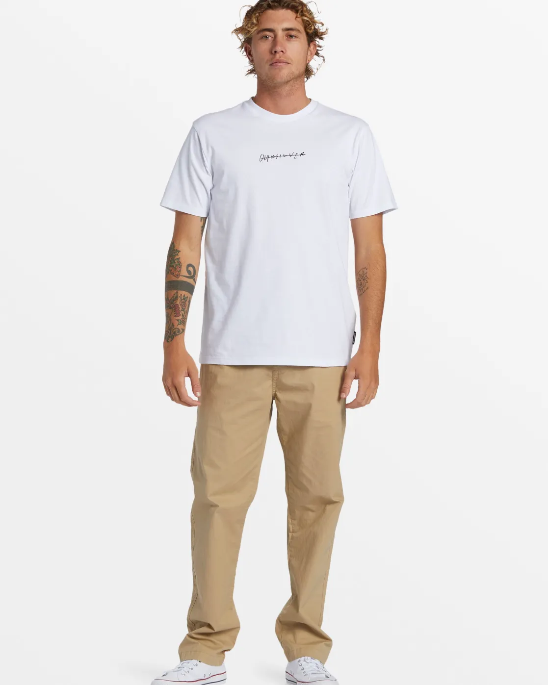 Quiksilver Tees>Rushed Logo DNA T-Shirt WHITE
