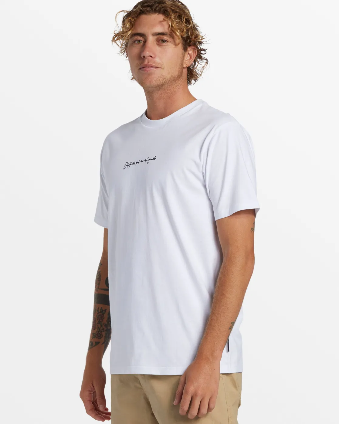 Quiksilver Tees>Rushed Logo DNA T-Shirt WHITE