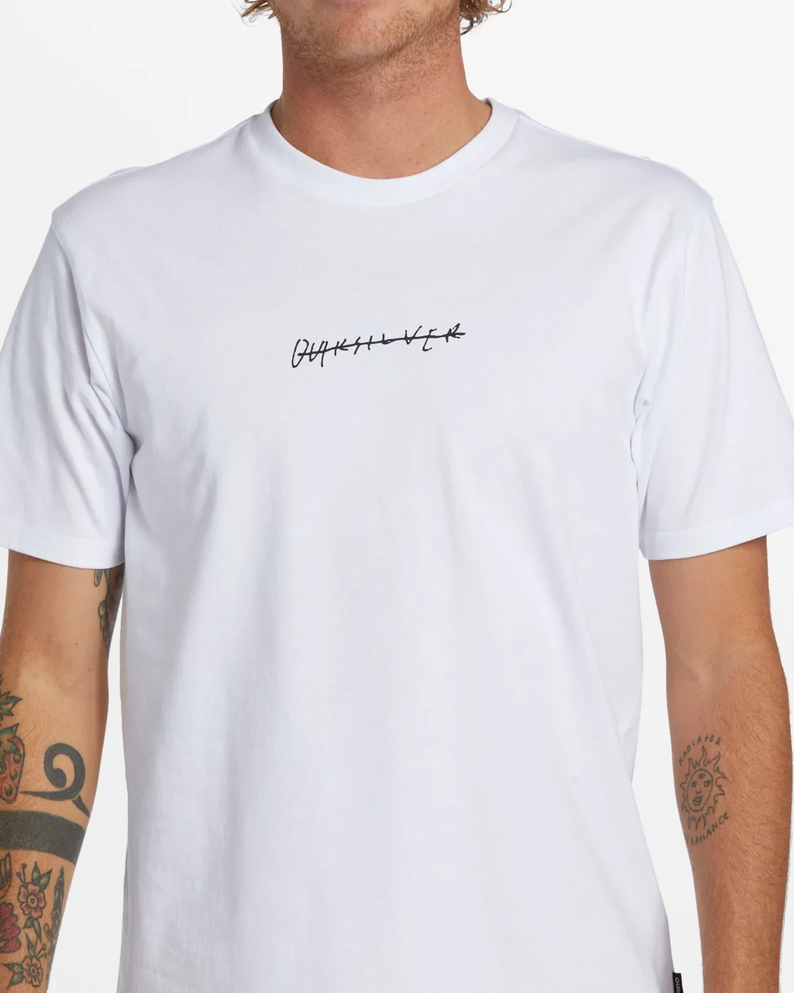 Quiksilver Tees>Rushed Logo DNA T-Shirt WHITE