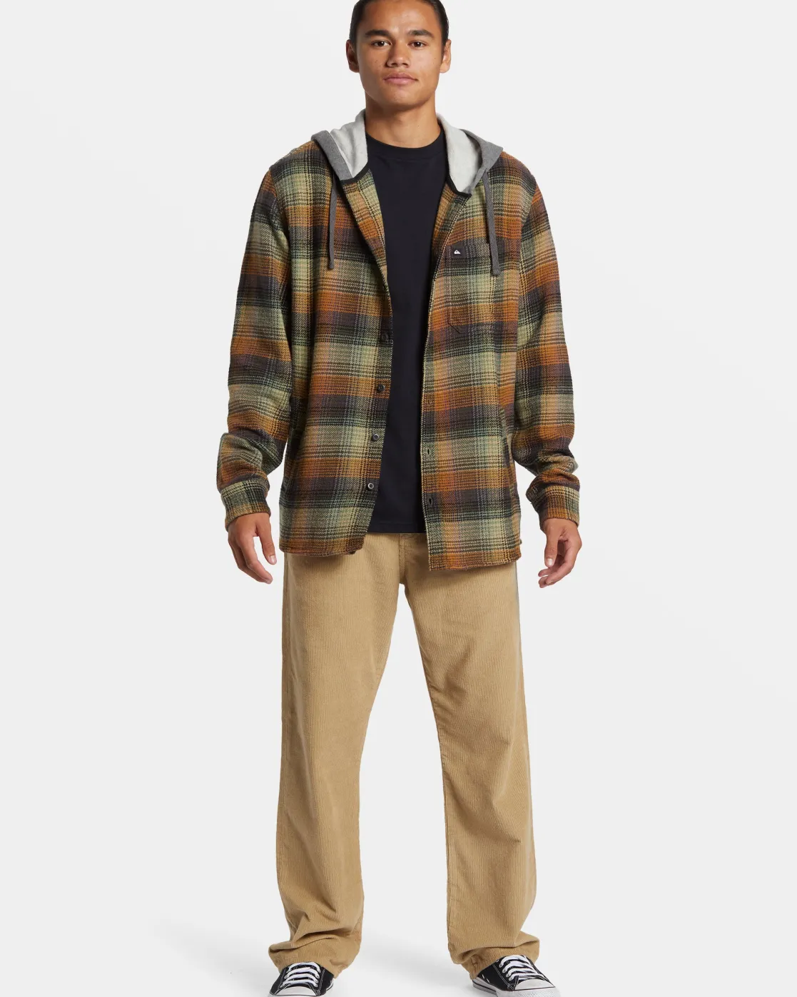 Quiksilver Shirts & Polos | Under $100>Sandbar Long Sleeve Flannel Shirt GRAPELEAFSANDBARHOODEDFLAN