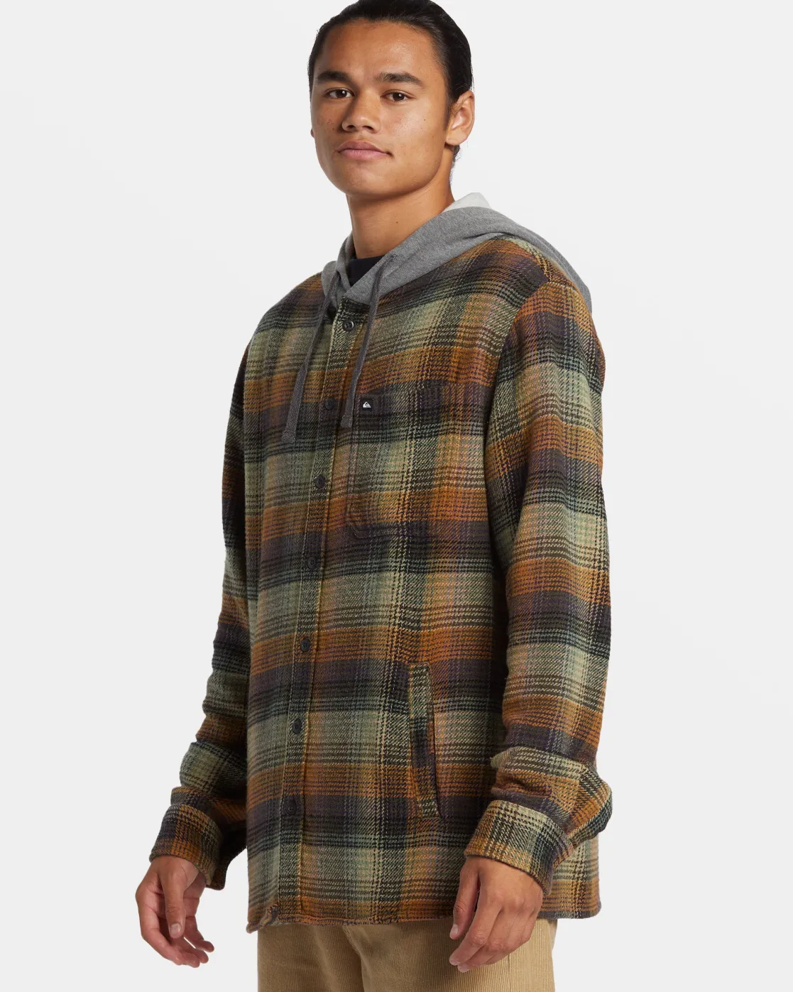 Quiksilver Shirts & Polos | Under $100>Sandbar Long Sleeve Flannel Shirt GRAPELEAFSANDBARHOODEDFLAN